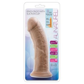 Au Naturel Dildo With Suction Cup-Mocha 8"