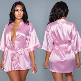 BeWicked Satin Robe-Pink 3X