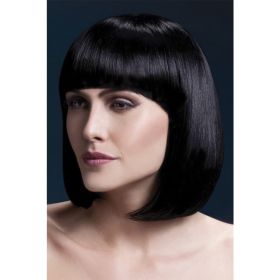 Fever Smiffys Elise Wig Sleek Bob With Fringe-Black 13"