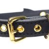 Golden Kitty Cat Bell Collar - Black/Gold