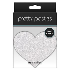 Pretty Pasties Glitter Hearts-Red/Silver