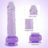 Crystal Realistic Giant Dildo Silicone Adult Sex Toys for Women;  9 Inch Body-Safe Material Huge Dildo with Strong Suction Cup;  Curved Shaft and Ball