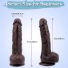 7.87 Inches Realistic Dildo with Powerful Suction Cup;  Adorime Confetti Silicone Crystal Clear G-Spot Vaginal Lifelike Dildo;  Waterproof & Skin-Frie